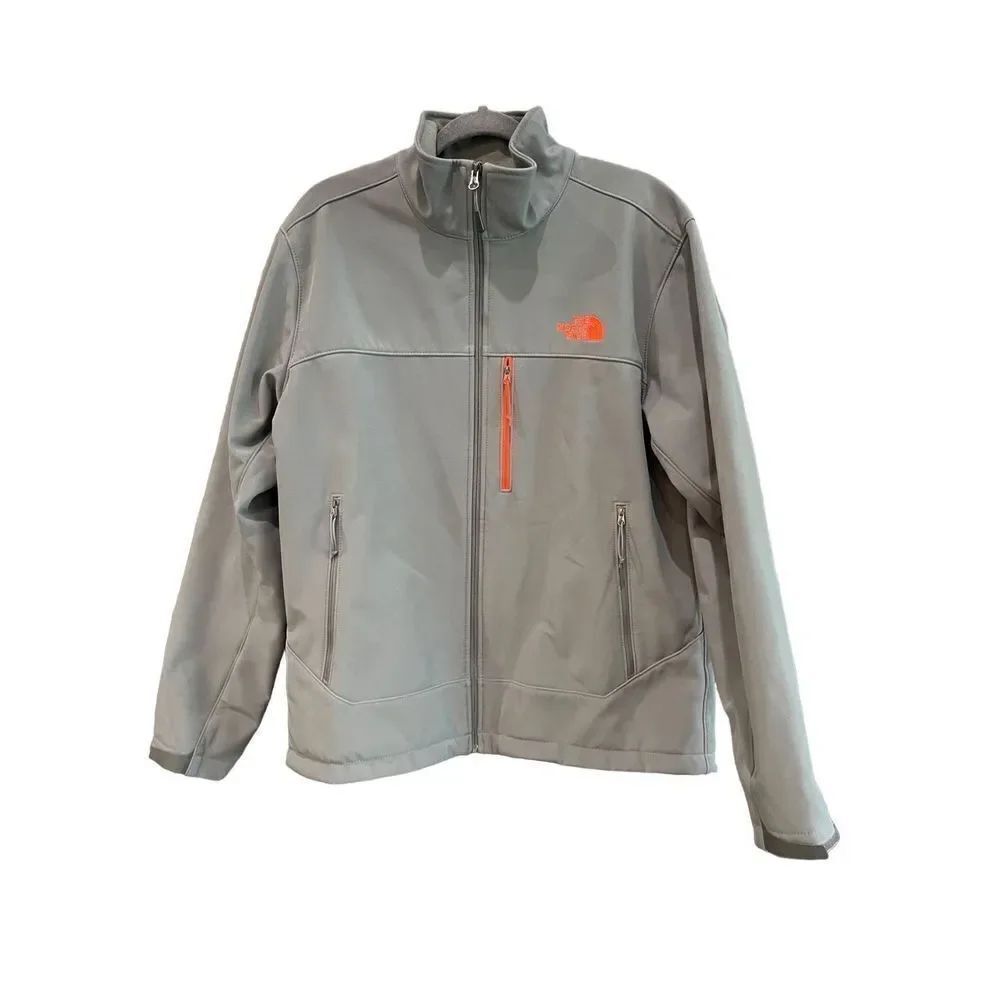 The North Face Mens Gray Pockets Full Zip Windbreaker Jacket Size Large